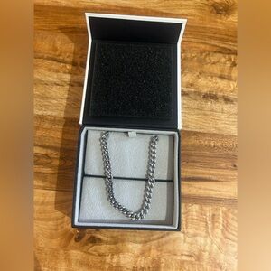 The Steel Shop 6MM Cuban Link Silver 16inch Chain